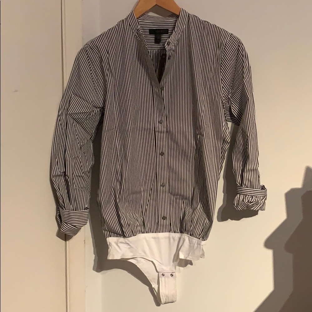 NWT Jcrew stripe bodysuit shirt size 4 - Picture 1 of 5